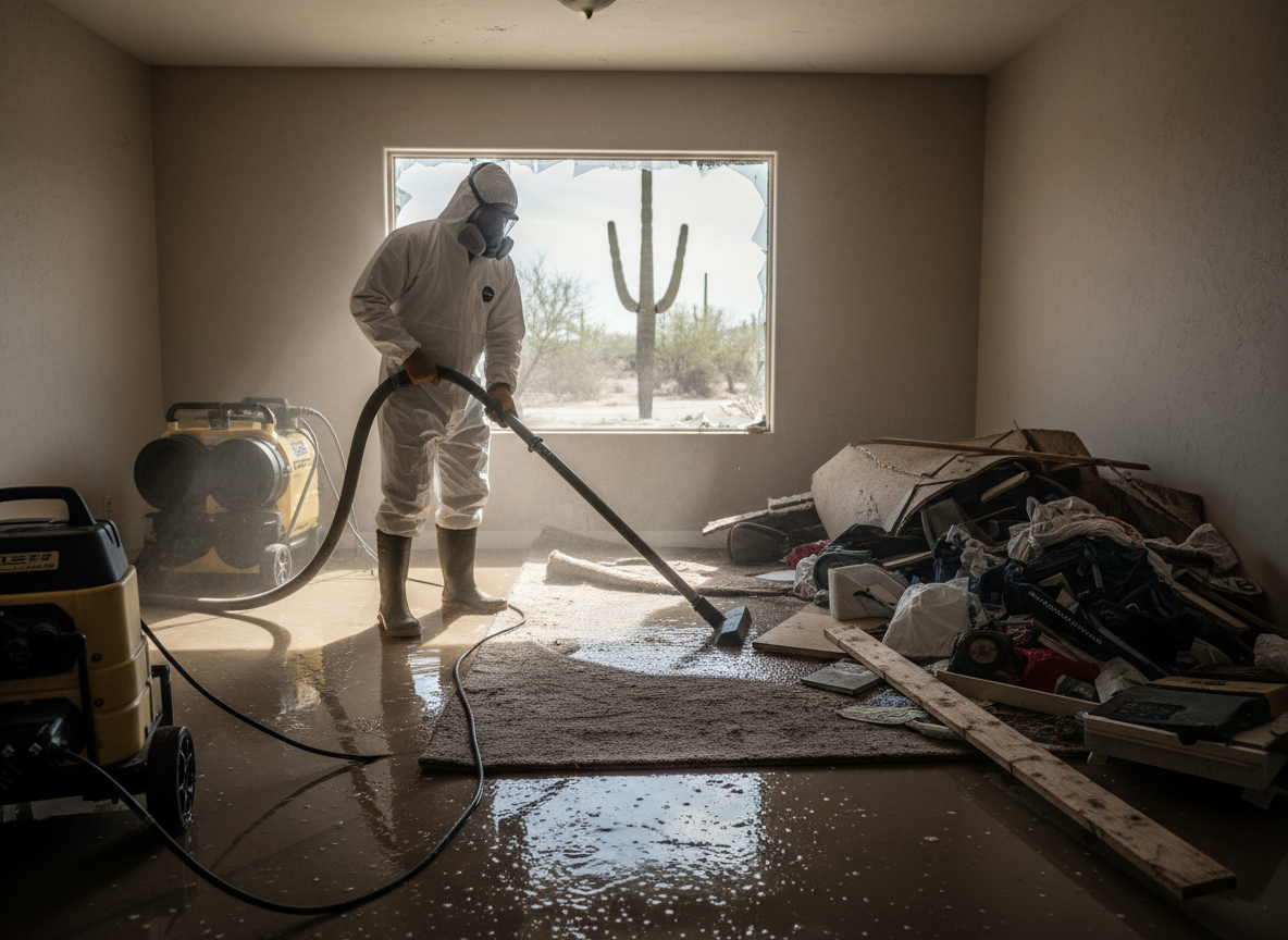 Flood Damage Cleanup in Cave Creek, AZ